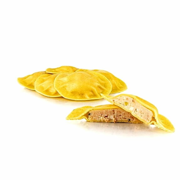 Frische Agnolotti mit Lachs-F&uuml;llung
					rund und hell, 500 g
				