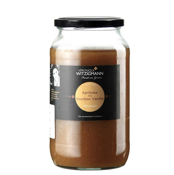 Aprikose mit Bourbon Vanille
					Fruchtaufstrich, 70 % Frucht, V&eacute;ronique Witzigmann, 1 kg
				
