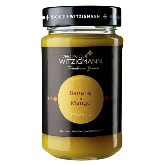 Banane mit Mango
					Fruchtaufstrich, 70 % Frucht, V&eacute;ronique Witzigmann, 225 g
				