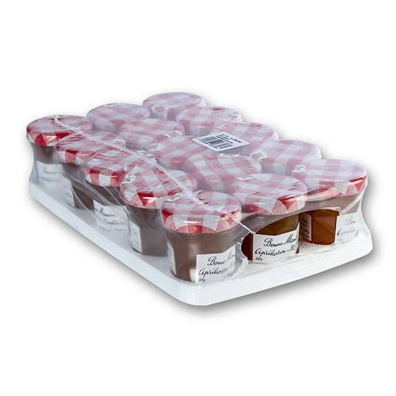 Aprikosen-Konfit&uuml;re
					Bonne Maman, Portionsgl&auml;ser, 450 g, 15 x 30 g
				