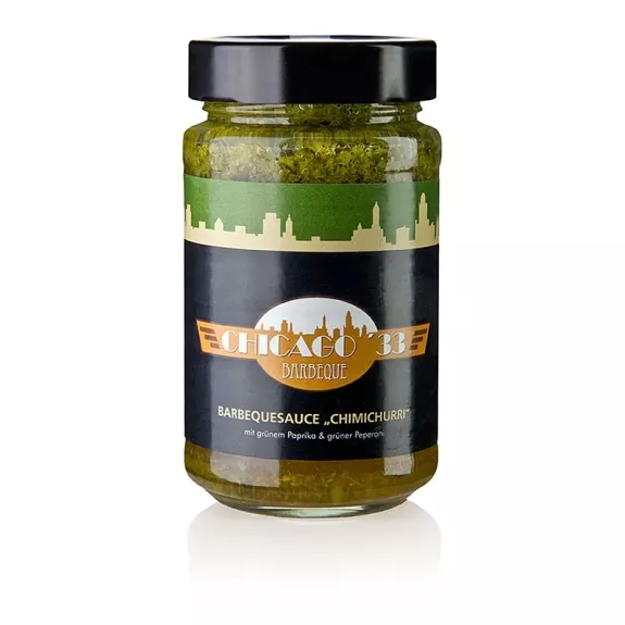 Chimichurri CHICAGO &acute;33 
					BBQ-Sauce mit gr&uuml;ner Paprika & Peperoni, 225 ml
				