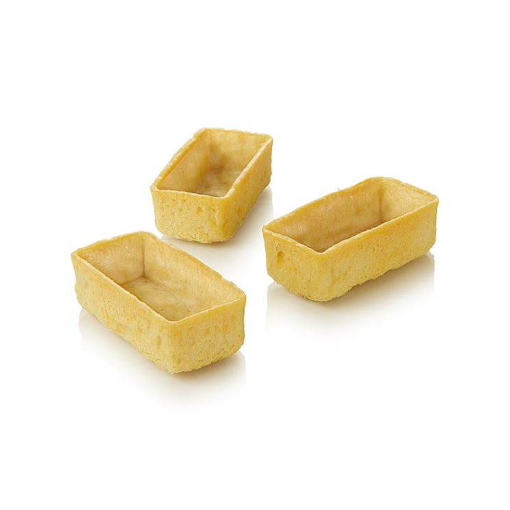 Dessert-Tartelettes - Filigrano Mürbeteig HUG, rechteckig, 5,3x2,6 cm, H 1,7 cm