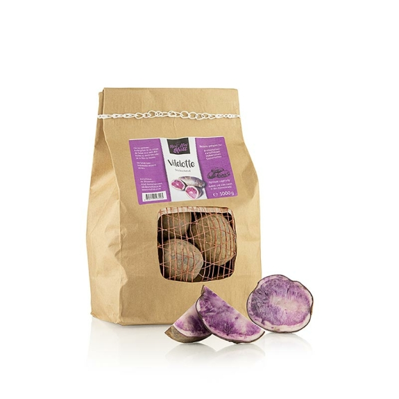 Frische lila Kartoffeln "Vitelotte"
					festkochend, 1 kg
				