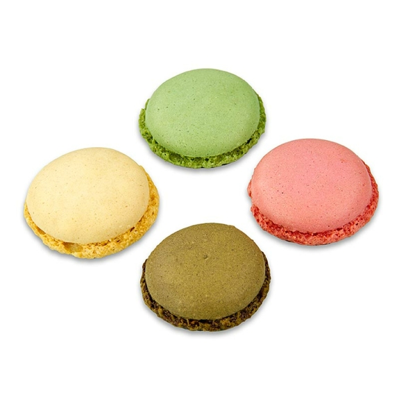 Macarons Mix (je 96 x Pistazie, Schoko, Natur, Himbeer)
					ca. &Oslash;3,5 cm, 921 g, 384 St
				