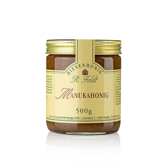 Manuka Honig
					Imkerei Feldt, Neuseeland, Portionsglas, 500 g
				