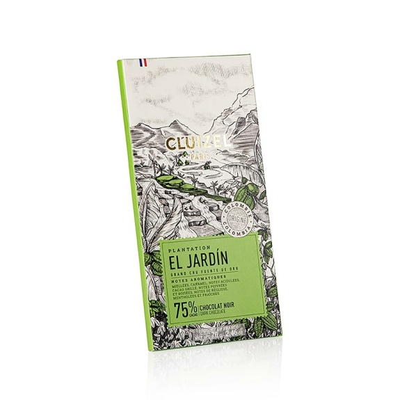 Plantagenschokoladentafel El Jardin
					Dunkle Schokolade mind. 75 % Kakaoanteil, Manufacture CLUIZEL, Frankreich, 70 g
				