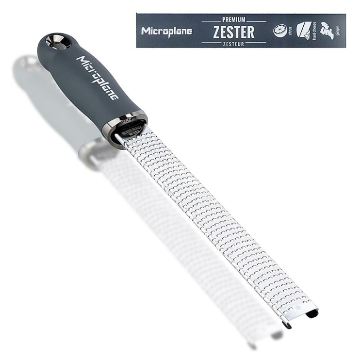 Microplane Zestenreibe anthrazit grau Premium Classic, Soft-touch Griff, 1 St
