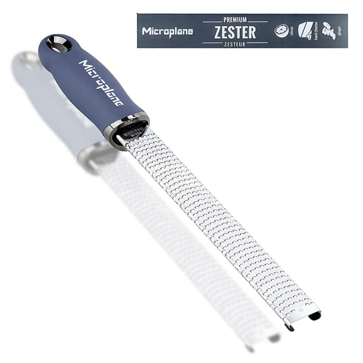 Microplane Zestenreibe Denim blau Premium Classic, Soft-touch Griff, 1 St