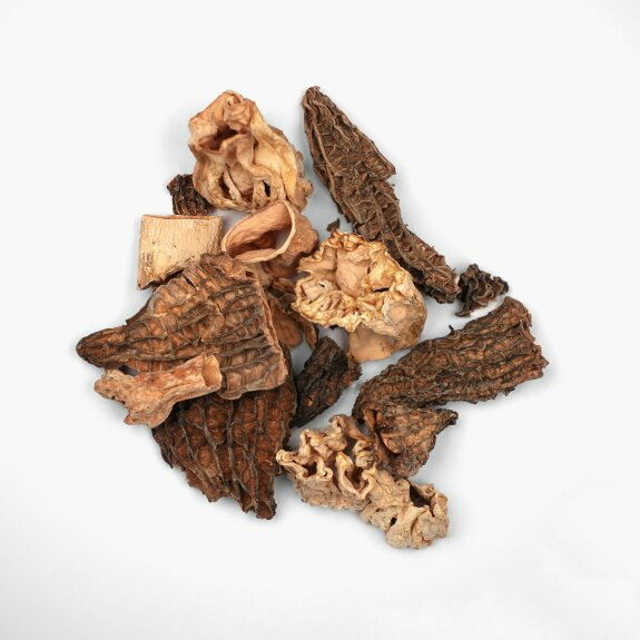 Spitzmorchelbruch
					Getrocknet, 60 % K&ouml;pfe & 40 % Stiele, 15 g
				