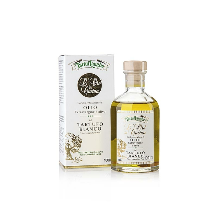 Natives Olivenöl Extra L´Oro in Cucina mit weißem Trüffel & Aroma Trüffelöl, Italien, Tartuflanghe, 100 ml