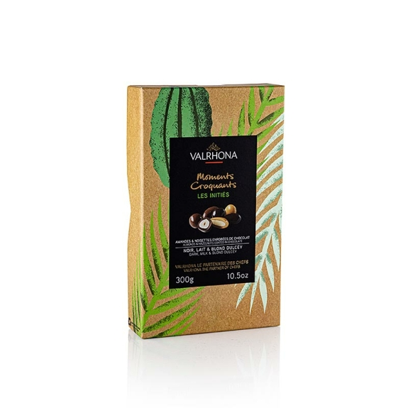 Valrhona Equinoxe, Mandeln & Haselnuss in Bitter, Milch, Dulcey
					230 g, 24 St&uuml;ck
				