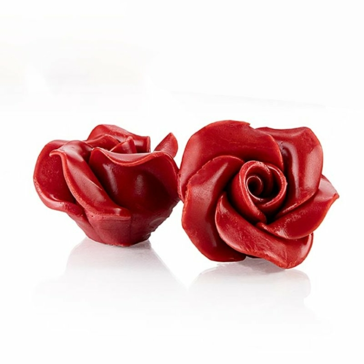 Rose aus Schokolade, Dobla rot, 300 g, 15 Stück