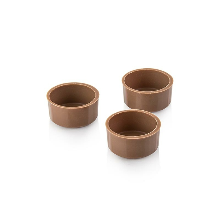 Runde Pralinenschalen Vollmilchschokolade 29x14 Läderach, ø 29x14mm, 784 Stück