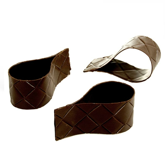Schokoform - Tropfen, dunkel, Bambusmuster
					&oslash; 50 mm, 95 mm, 40 mm hoch, 480 g, 36 St&uuml;ck
				