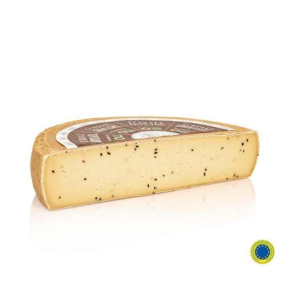 Schwarzk&uuml;mmelk&auml;se
					halbfester Schnittk&auml;se, halber Laib, BIO, 1,5 kg
				