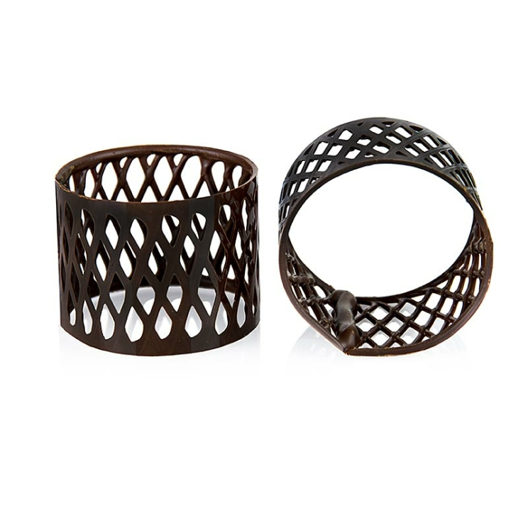 Serviettenringe - klein, dunkle Schokolade ø 55 mm, 40 mm hoch, 330 g, 44 Stück