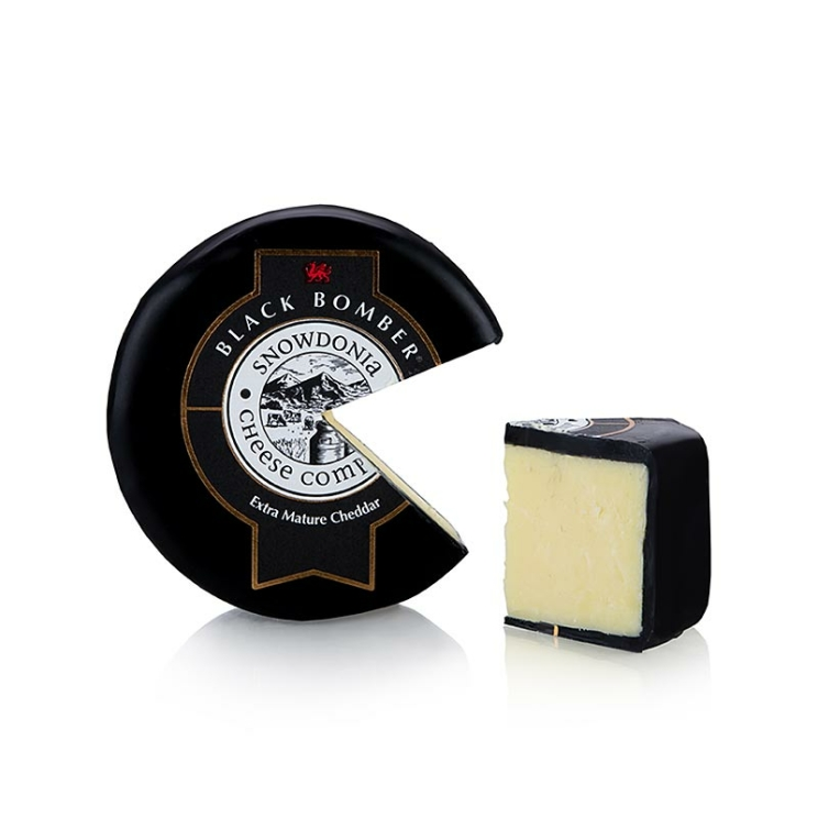 Black Bomber Snowdonia, gereifter Cheddarkäse, schwarzer Wachs, 200 g