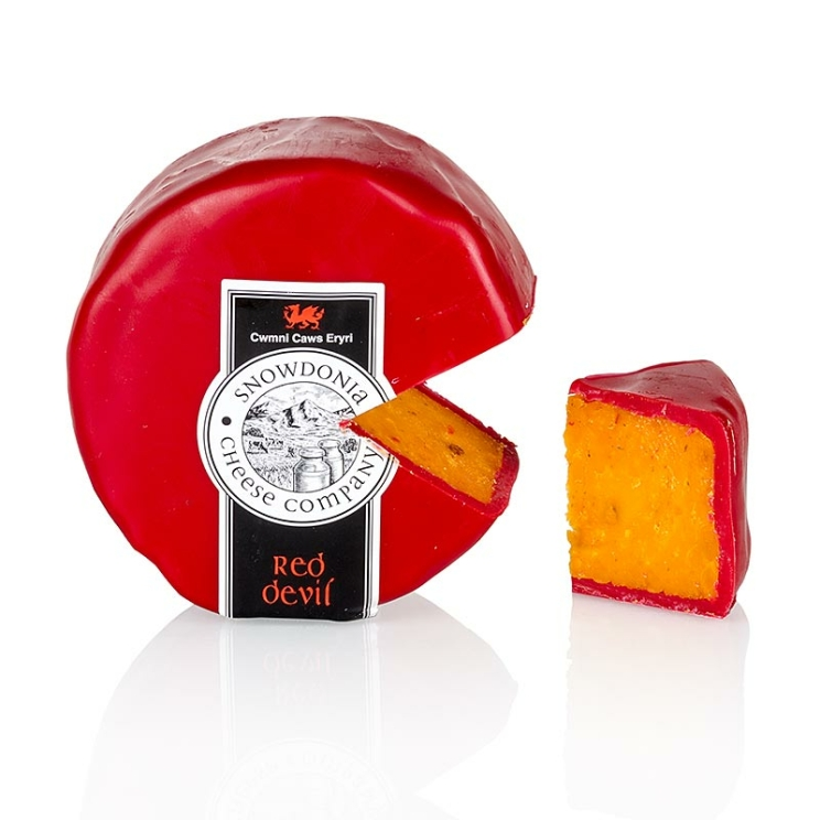 Red Devil Snowdonia, Leicesterkäse mit Pfeffer & Chili, roter Wachs, 200 g
