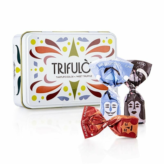 Tr&uuml;ffelpralinen Alba mini, in Metal-Geschenkbox
					3 Sorten, 100 g
				