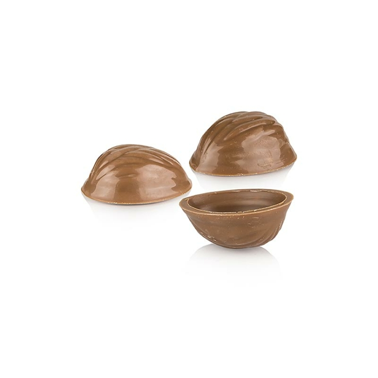 „Walnuss“ Pralinenschalen Vollmilchschokolade Läderach, 27x35mm, 12 mm, 896 Stück