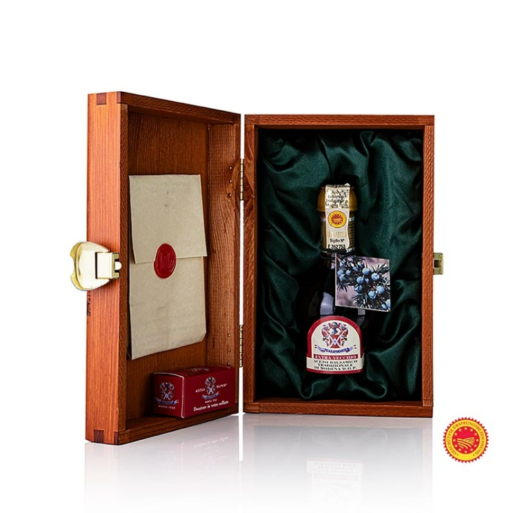 Aceto Balsamico Tradizionale di Modena DOP/g.U., Riserva Ginepro, 80 Jahre gereift, Malpighi, 100 ml