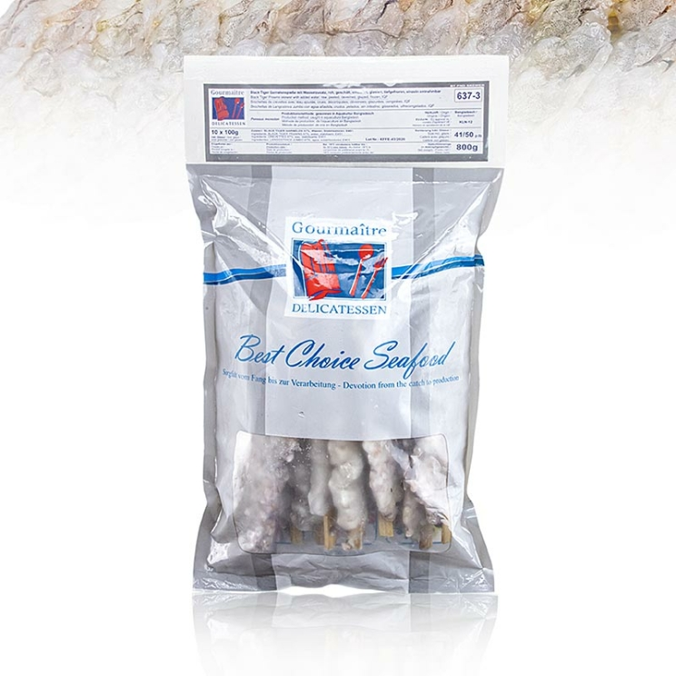 Black Tiger Garnelenspieße Gourmaitre, 1 kg