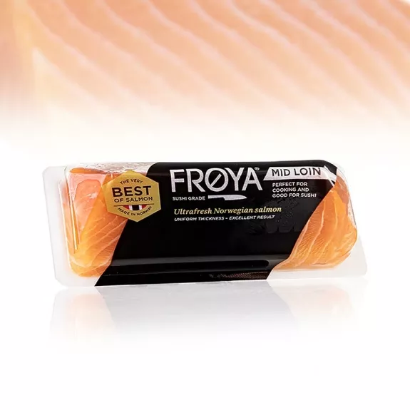  Lachs Mid-Loin ½, "Pre-Rigor"
					Sashimiqualität, FROYA, Norwegen, 300 g
				