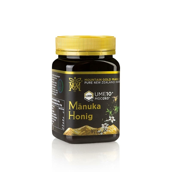 Manuka Honig
					UMF&trade;10+, zertifiziert, Neuseeland, 500 g
				