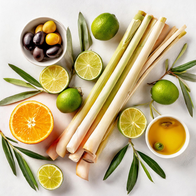 Citrusöl Natives Olivenöl extra, Orange-, Limette-, Zitronengrasöl, 500 ml