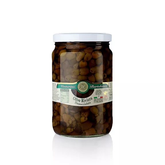 Denocciolate Riviera Oliven
					Venturino, ohne Kern in Olivenöl, 1,5 kg
				