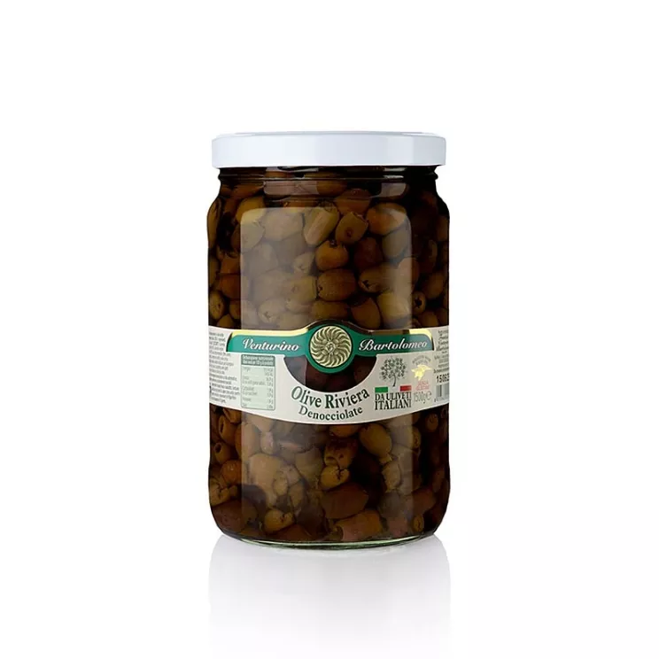 Denocciolate Riviera Oliven Venturino, ohne Kern in Olivenöl, 1,5 kg