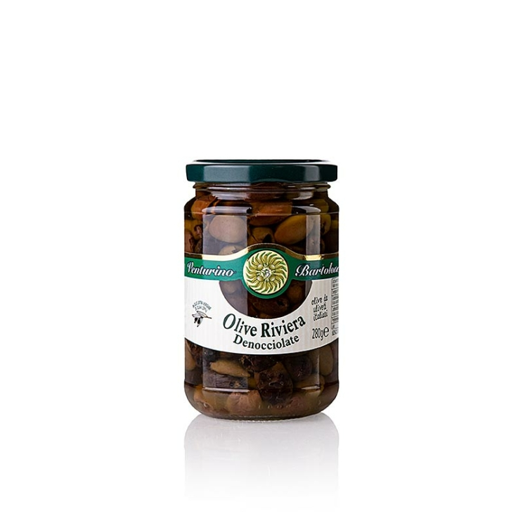 Denocciolate Riviera Oliven Venturino, ohne Kern in Olivenöl, 280 g