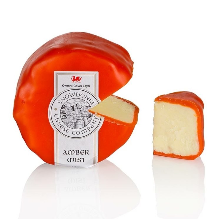 Amber Mist Snowdonia, Cheddarkäse mit Whisky, oranger Wachs, 200 g