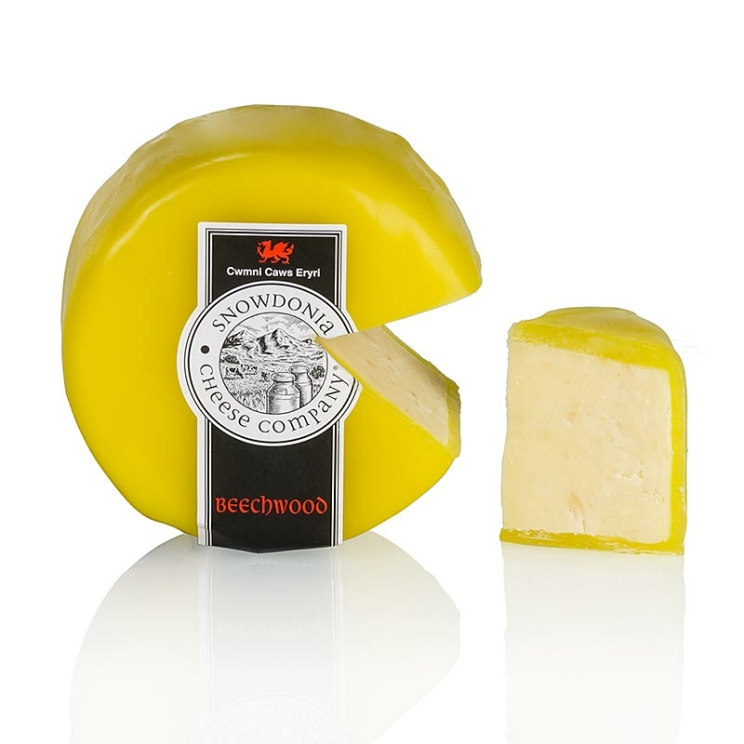 Beechwood Snowdonia, geräucherter Cheddarkäse, gelber Wachs, 200 g