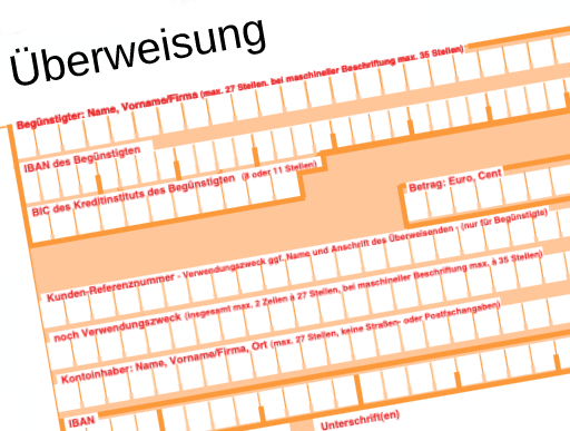 Vorkasse per Überweisung